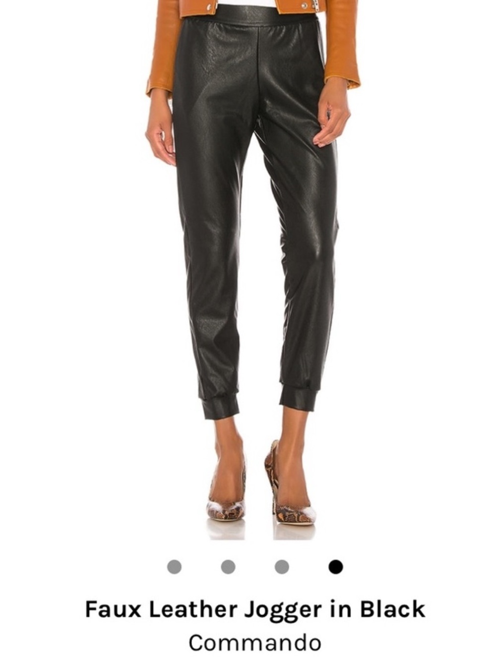 Commando Black Faux Leather Jogger Pants